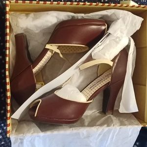 B.A.I.T. Footwear Laurel Heels, Size 9, Wine, NIB